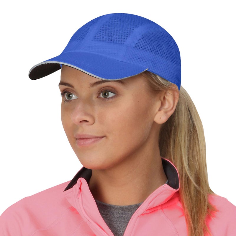 TrailHeads Women's Race Day Performance Running Cap, Lightweight & Quick Drying Mesh Sports Hat with Reflective Trim, Adjustable Fit - Cool Blue - Image 1